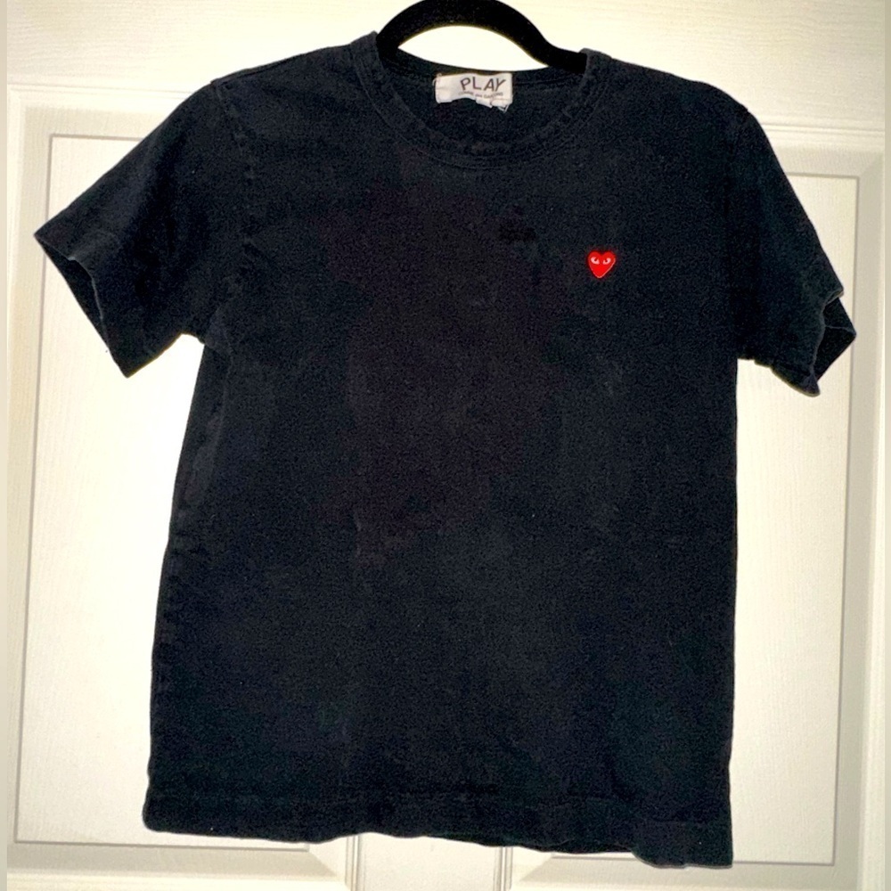 Comme des Garcons Play women’s black red heart short sleeve tee L streetwear